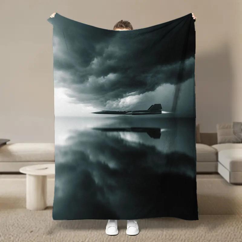 Warm Soft Vintage Planes Print Blanket Fluffy Children and Adults Sofa Plush Bedspread Picnic Throw Blanket for Sofa Bed Gifts