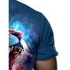 Men's 3D Roaring Lion Printed T-Shirt Cool Galaxy Flame Animal Graphic Tee Casual Short Sleeve Crewneck Top Hip Hop Streetwear Summer Fashion Clothes