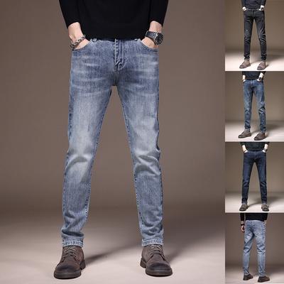 Spring New Men's Jeans Elastic Slim and Thin Spring Men's Trousers Fashion Retro Jeans Son Male