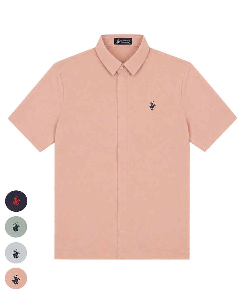 BHPOLOCLUB Men'S Hidden Placket Zip-Up Airy Shirt 4 Colors Sh115