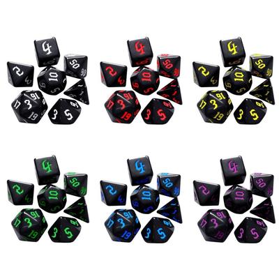 7pcs/set Acrylic 7-Die D4 D6 D8 D10 Table Game DND Dice Polyhedral Dice Game Dice