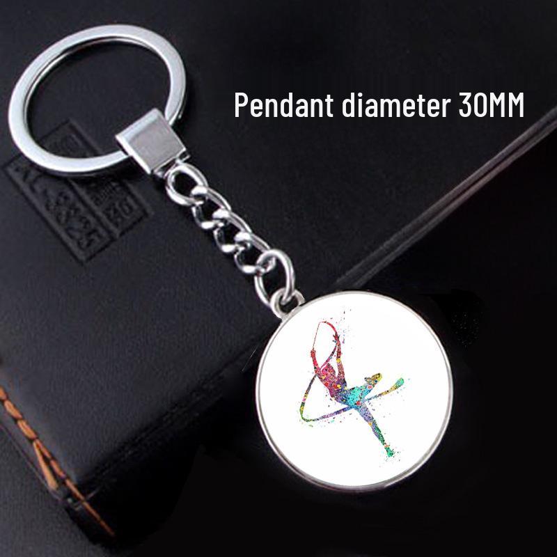 Cross Ballet Dancer Keychain