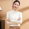 Women Bottoming Tops DE Velvet Self-Heating Thermal Top Half High Collar Long Sleeve Slim Fit Base Layer Shirt