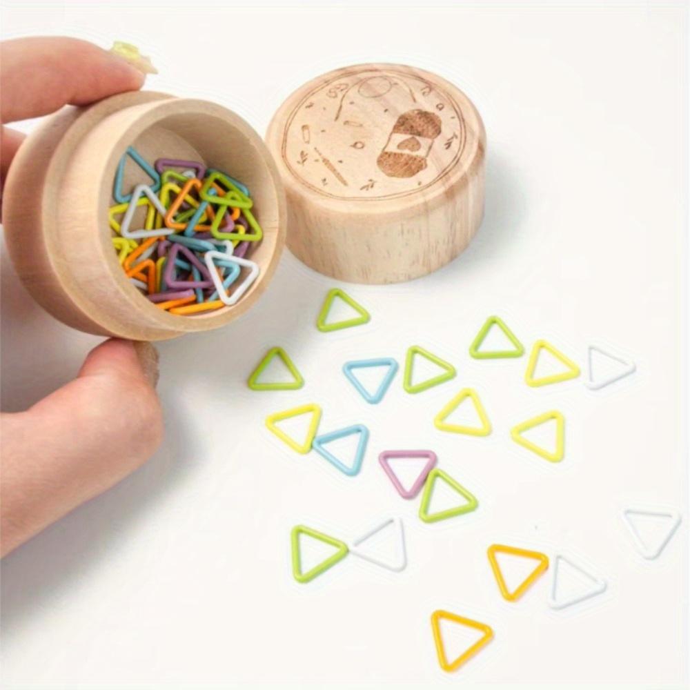 30Pcs Mix Color Triangle/heart Knitting Stitch Markers Colored Metal 12-13mm Stitch Markers for Sewing DIY Knitting