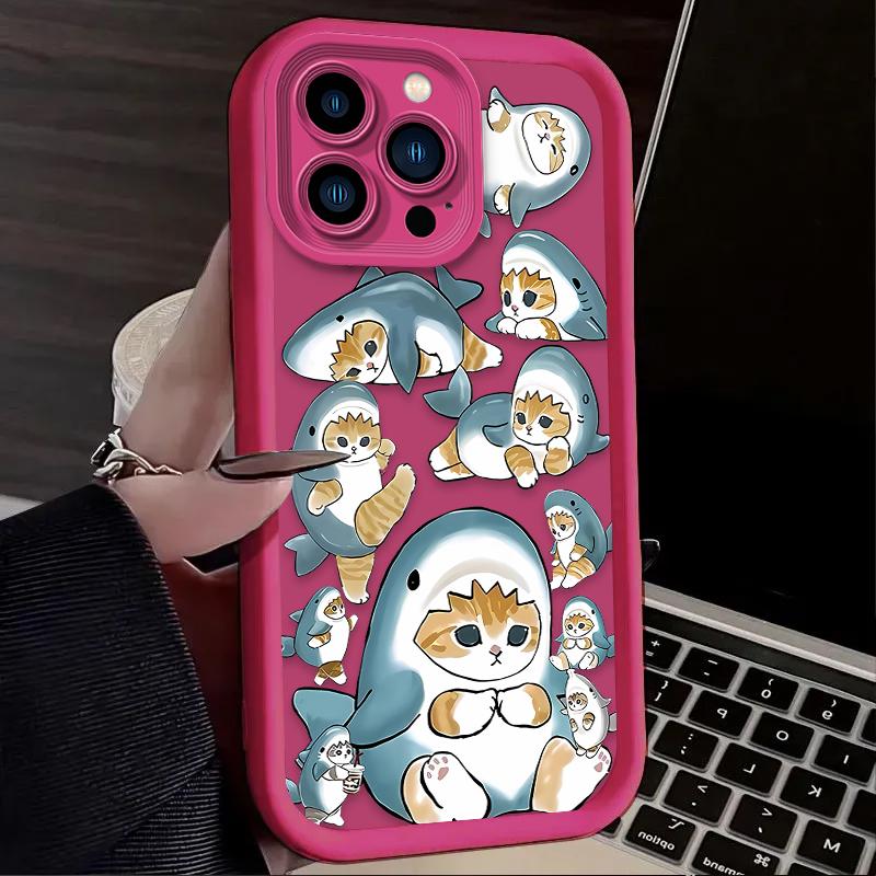 Cartoon Mofusand Cat Phone Case for iPhone 17 Air 16 16E 15 14 13 12 11 Pro Max X XS X S Max XR SE 2020 SE4 7 8 Soft Back Cover
