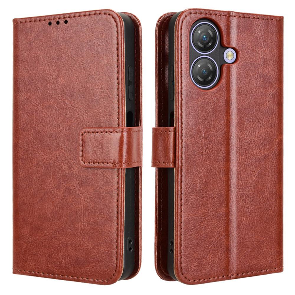 For Ulefone Note 21 Case Crazy Horse Texture PU Leather Phone Wallet Cover