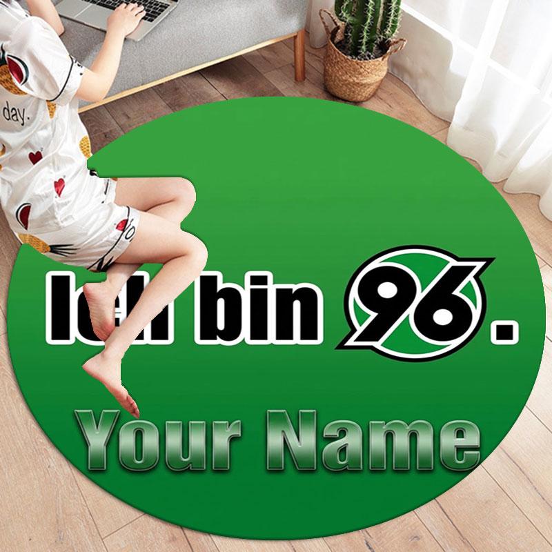 Hannover 96 Custom Name Round Area Rug,Carpet Rug for Living Room Bedroom Sofa Playroom Decor,Non-slip Floor Mat