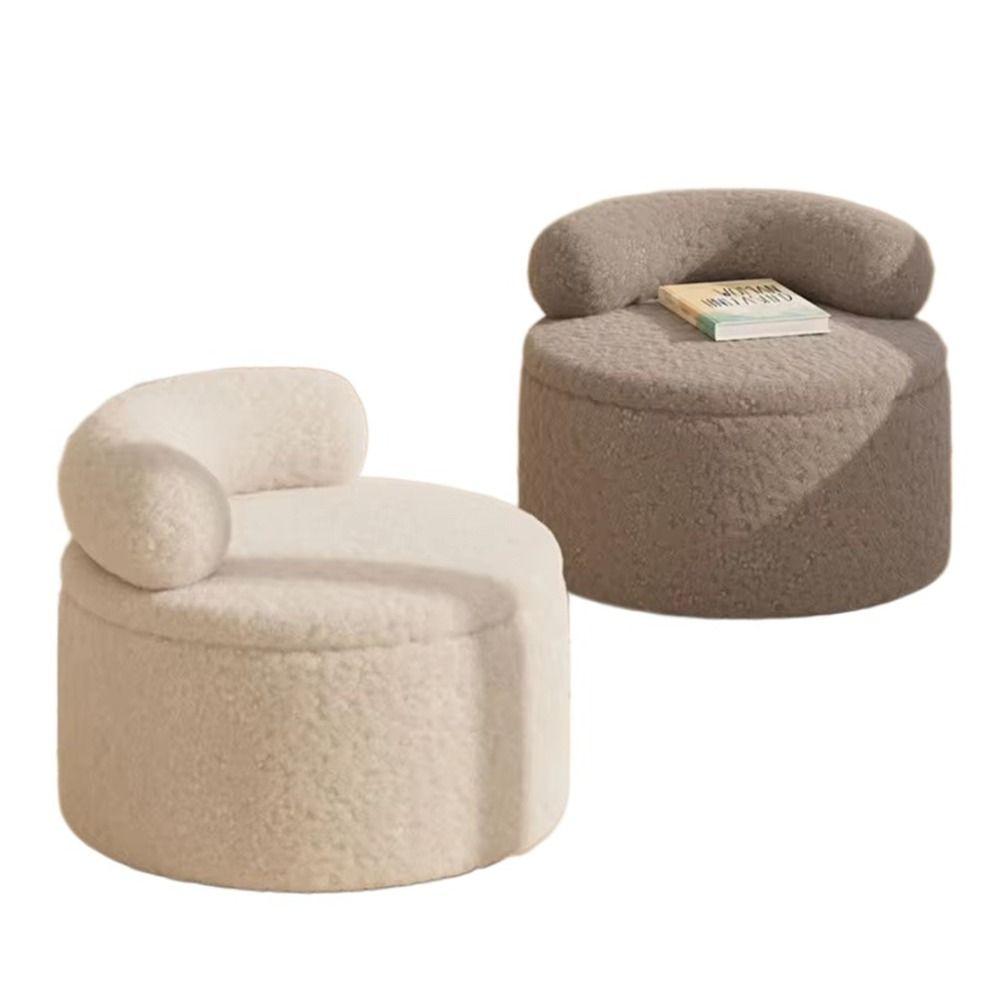 Lamb Wool Shoe Changing Sofa Swivel Wheel Swivel Wheel Stool Swivel Wheel Seating  for Home Use