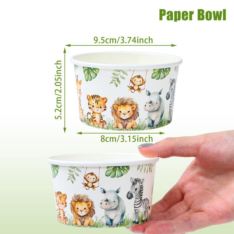 

5-50pcs/Pack Paper Ice Cream Cups Hot or Cold Food Disposable Dessert Bowls Snack Candy Boxes for Kids Birthday Party Decoration 5pcs