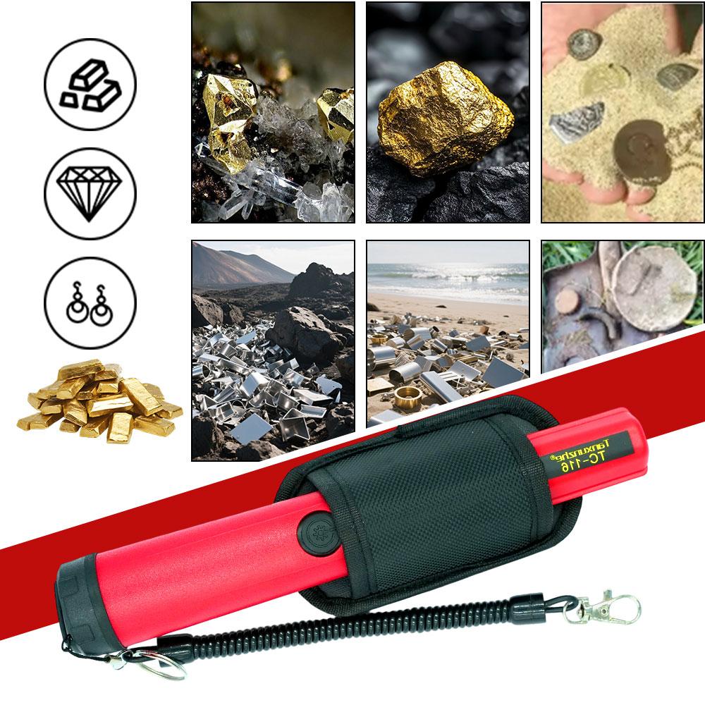 TC-116 Tragbarer Metallldetektor Pinpointer Wiederaufladbare Lithiumbatterie Handgehaltener Schatzsucher Positionierungsstab IP68 Wasserdicht