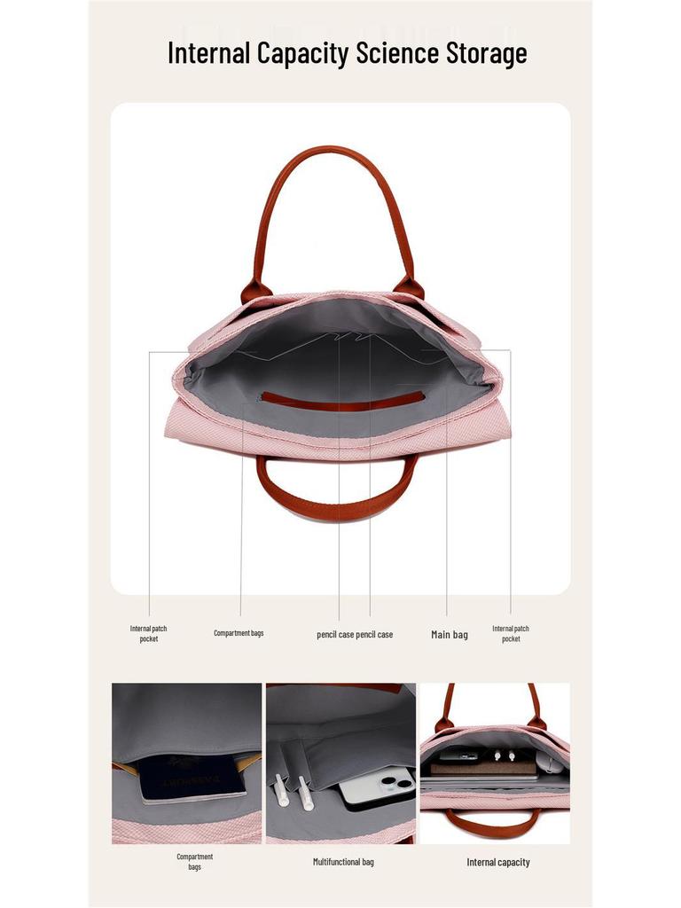 17-inch Lightweight Japan-Korea Laptop Commuting Handbag with Printed Logo