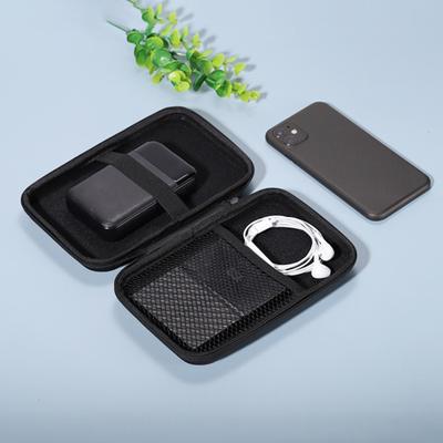 Headphone Storage Bag Mesh Pocket with Fixing Strap Shock Absorption Mobile Hard Disk Drive Storage Case Household Products