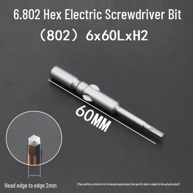 Extended Hexagonal S2 Steel Electric Screwdriver Bit with 5mm/6mm Shank