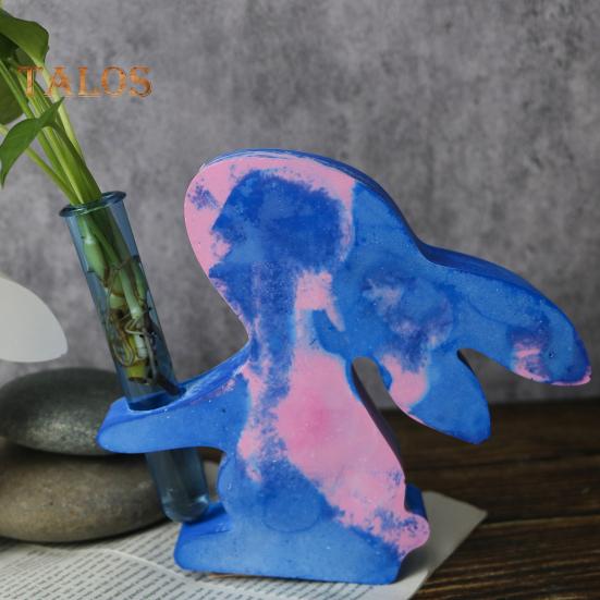 1 Set Bunny Flower Vase Mold with 3 Hydroponic Plants Test Tube DIY Easter Rabbit Plants Propagation Station Epoxy Resin Casting Silicone Mold