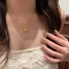 Vintage Sunflower Earrings and Necklace Set Gold Plated Full Diamond Floral Jewelry for Women Fashion Accessories