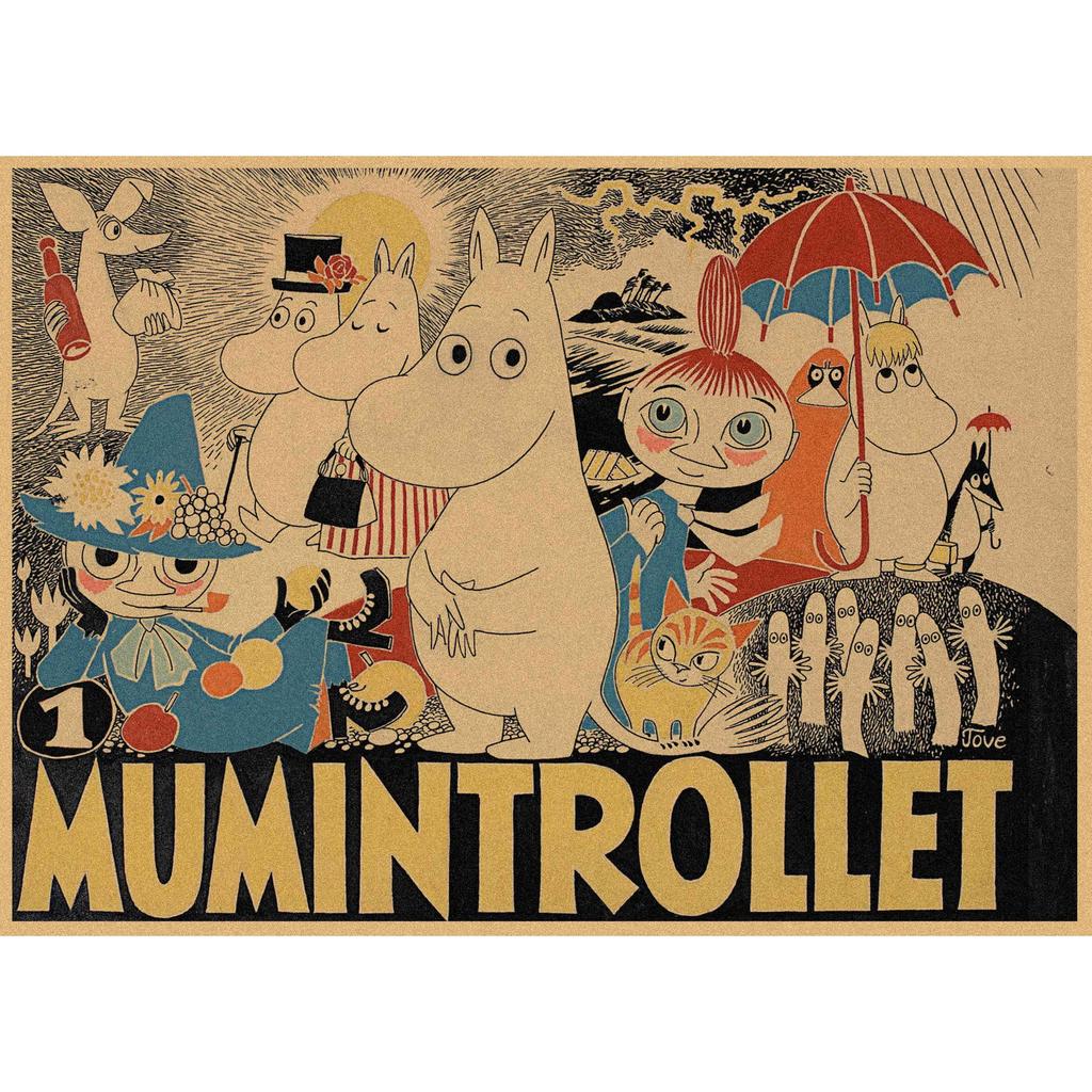 Moomin Family Retro Cartoon Poster Wall Art Mural 397