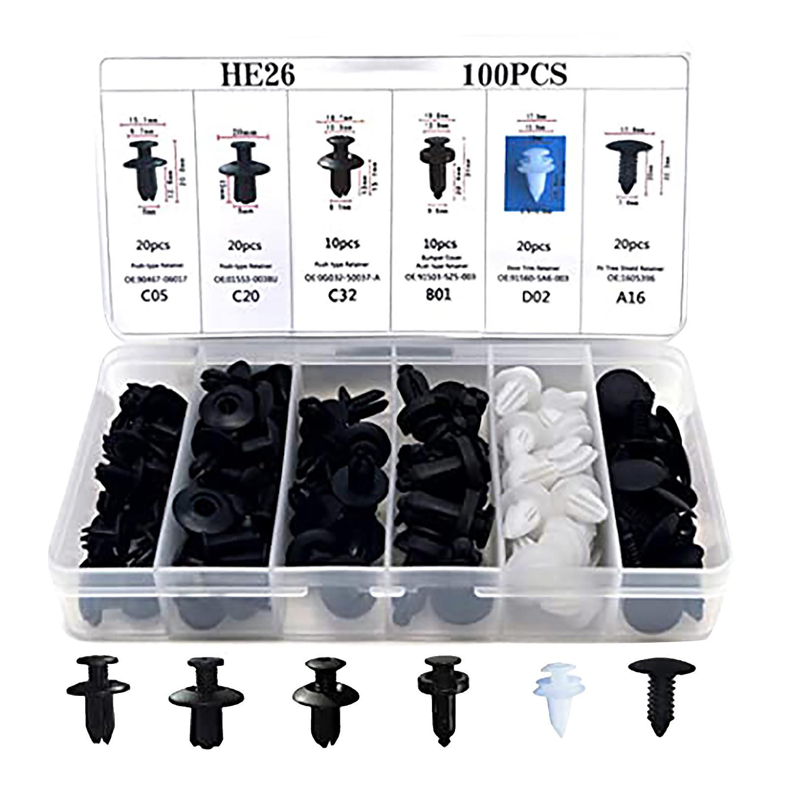 Car Bumper Connecting Clip Plastic R Ivet Set, Bumper Cable Tie 100 Pieces