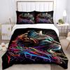 3pcs Music and Art Cat Quilt Set Cartoon Themed Bed Quilt Set Lovely Character Bedroom Decor Bed Quilt Set Four Seasons (1 Cover + 2Pillowcase NO