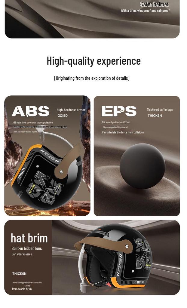 3C Certified Electric Helmet for Women & Men: Warm, Safe & All-Season Motorcycle Half Helmet for Autumn/Winter.