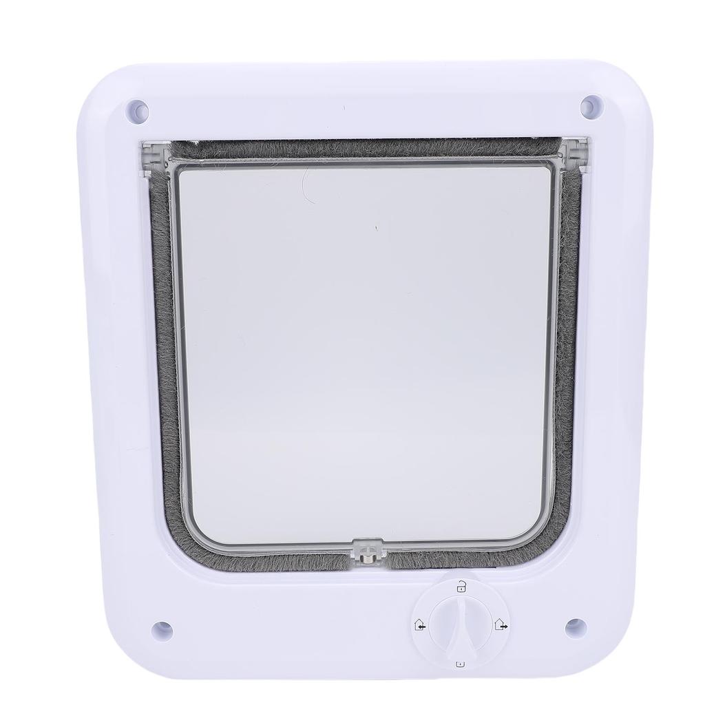 Pet Flap Door Multifunctional Minimalist Design 4 Way Control Cat Dog Swing Pet Door for Fence Window M(195x222mm