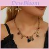 Halloween Skull Jewelry Set With Vampire Rose Pendant And Earrings For Men And Women