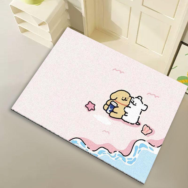 Cute Cartoon Animation Simple Entrance Door Floor Mat Silk Circle Can Be Cut Into The Entrance Door Foot Mat Square Mat Can