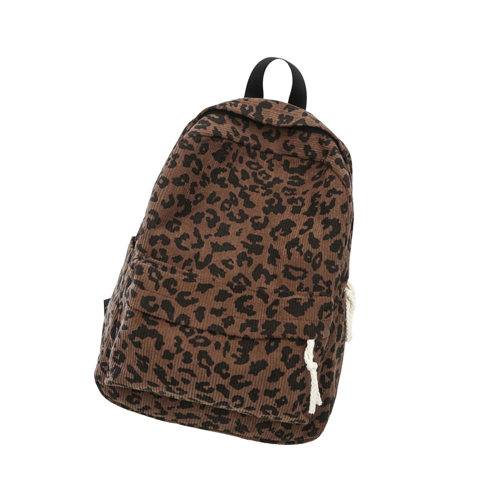 

Рюкзак большой емкости с леопардовым принтом для ноутбука, школьная сумка для студентов, осенне-зимний рюкзак, дорожная сумка для девочек кофейный