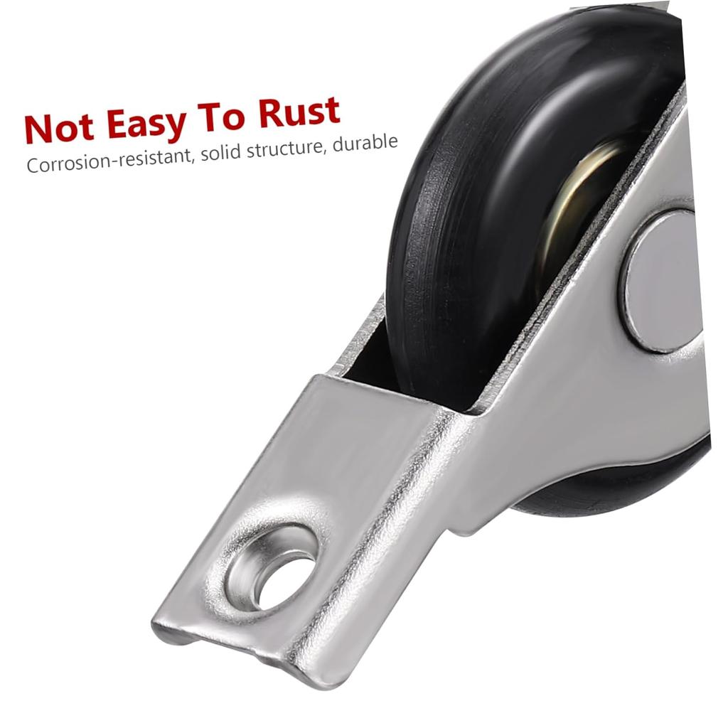 4pcs Sliding Door Wheel Roller for Cabinets Wardrobes Durable Pulley Track Rail with Smooth Action Replacement for Closet Doors Lightweight Compact