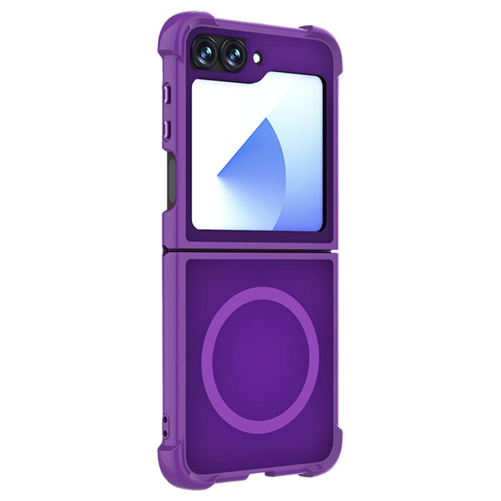 

For Samsung Galaxy Z Flip7 FE 5G/Z Flip6 5G Case Compatible with MagSafe TPU+PC Matte Phone Cover Purple