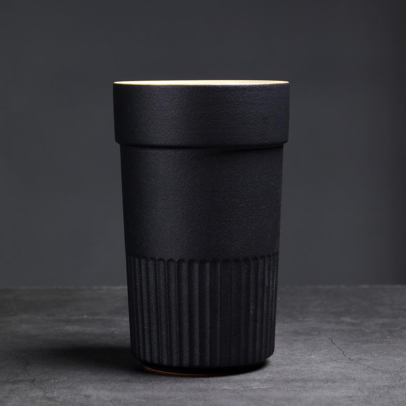 Coarse Pottery Coffee Cup, Latte Cup, Retro Mug, Couple Water Cup, Large Capacity Household Ceramic Cup, Hand Cup