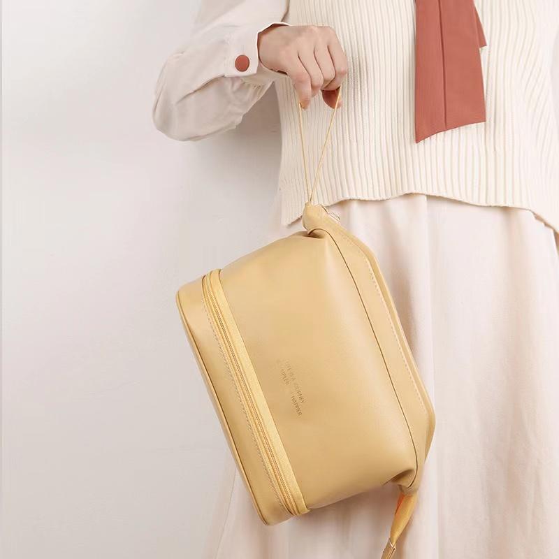 Portable Large Capacity PU Leather Zipper Makeup Women Bags Beauty Travel Make Up Organizer Storage Bath Toiletry Wash Bag