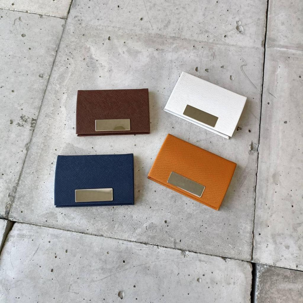 [mauve] Silver-plated Business Card HolderCard Case  Magnetic Closure, Slim, Lightweight, Stylish, Men's, Women's, Perfect Gift (Brown)