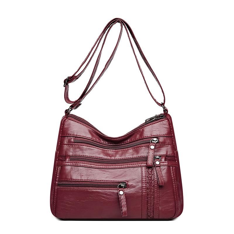 Mother Bag Large Capacity Shoulder Crossbody Bag Women's Multi-Layer Soft Leather Bag