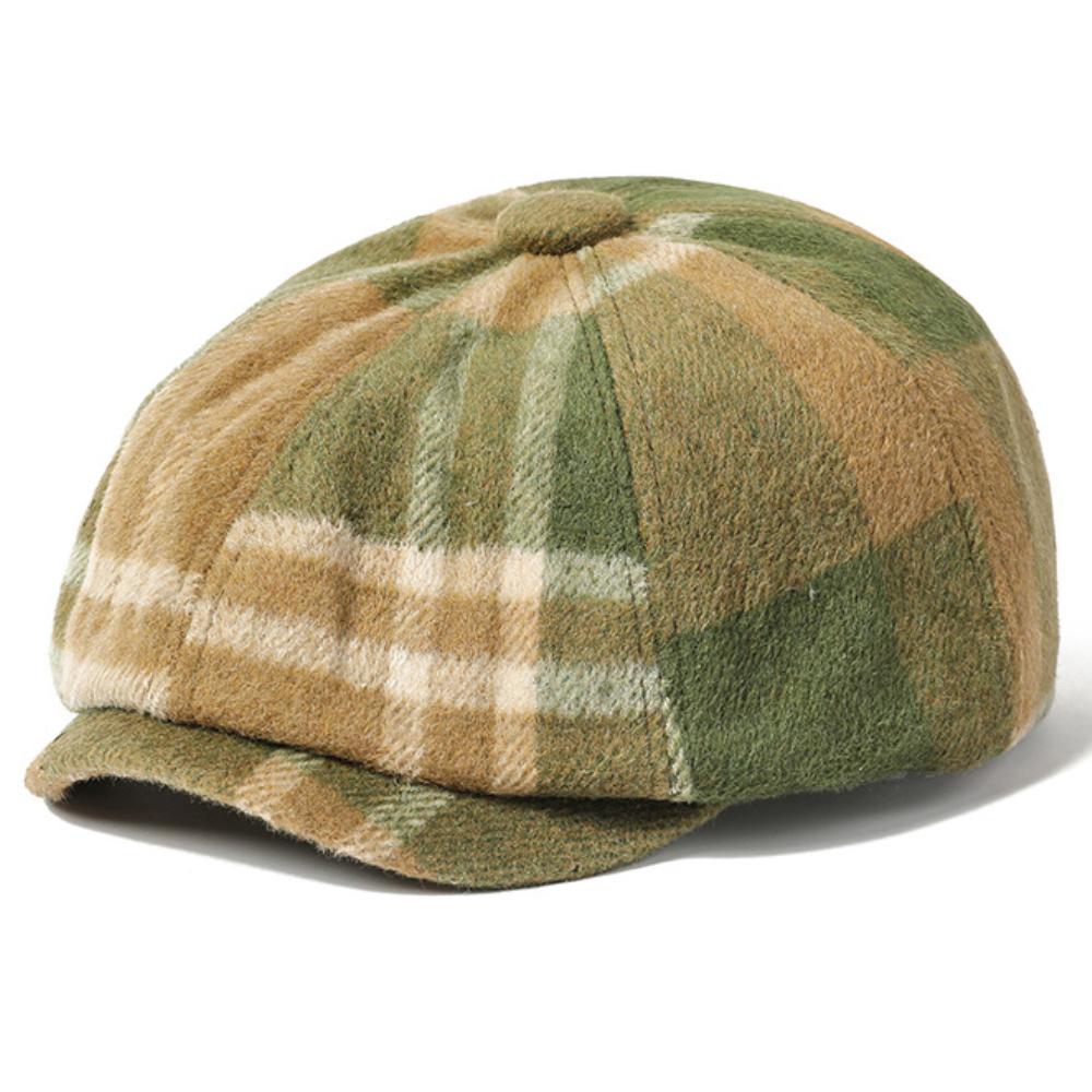 HT4966 Berets for Men Women Retro Artist Painter Plaid Beret Hat Male Female Octagonal Flat Cap Autumn Winter Wool Hat Beret Cap