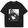 Grim Reaper Skull Prints Men's Cotton Tee Clothing Creativity All-match Short Sleeve Fashion Casual Loose Tops Men T-Shirt