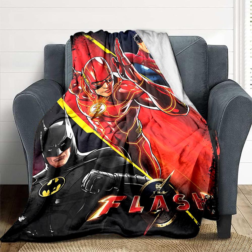 1pc Flash superhero Blanket Lightweight Flannel Throw For Sofa, Bed, Travel, Livingroom, Office, Couch, Chair, And Bed