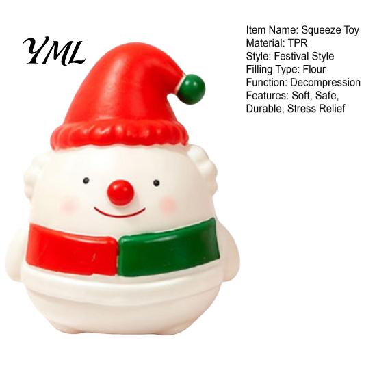 Hand Therapy Exercisers Christmas Snowman Squeeze Toy, Stress Relief Cute Fidget Sensory Toys Figurine, Stocking Stuffer Party Favor, Gift for