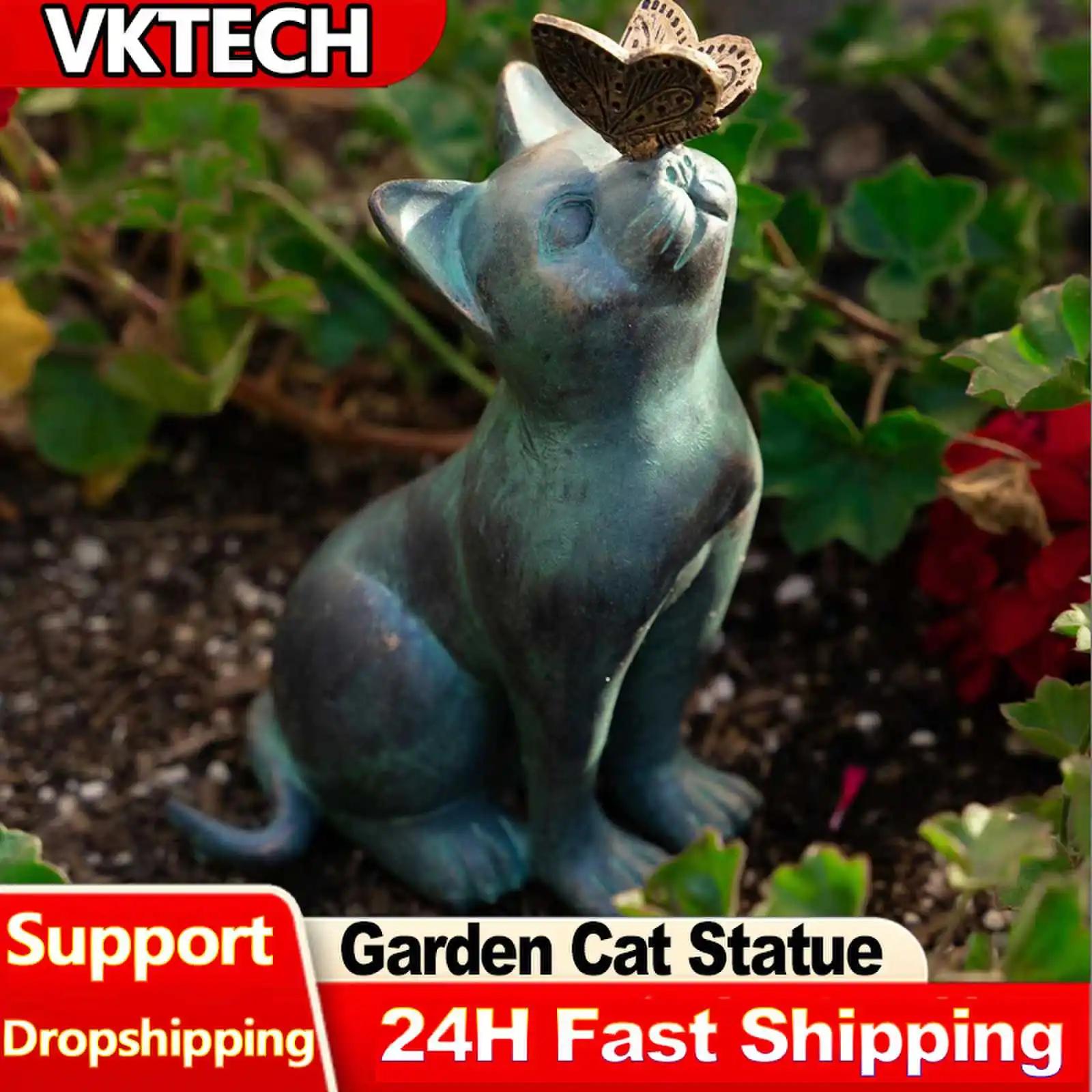 

Resin Cat Butterfly Figurine Ornament Garden Landscape Kitten Statue Handicraft Waterproof Home Decor for Garden Yard CHINA