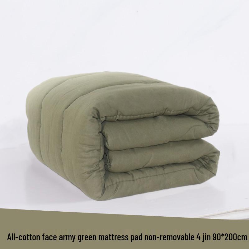Army Green Student Dormitory Mattress with White Hot Melt Cotton for Military Training