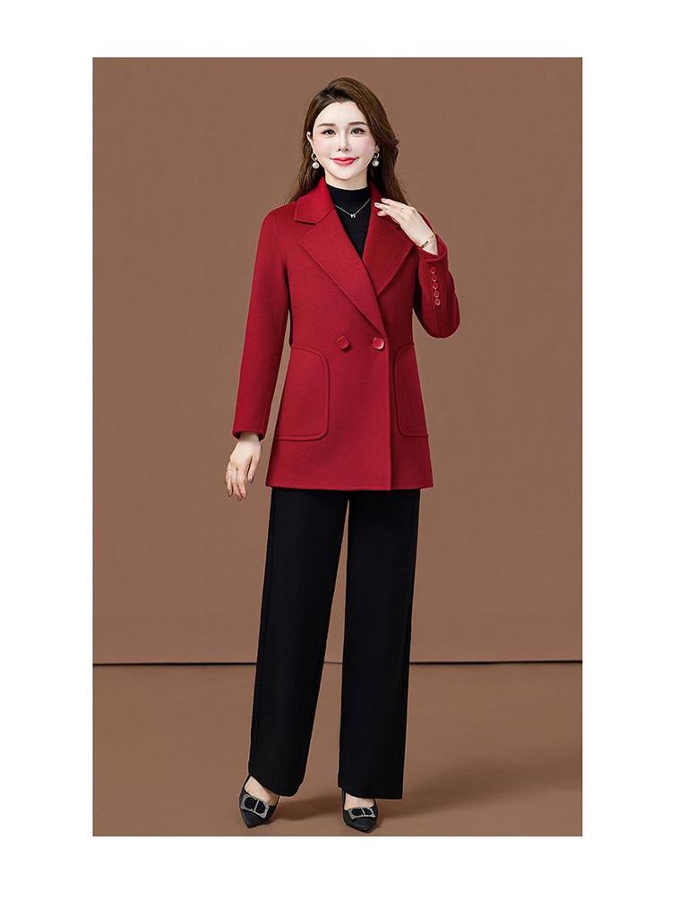Women's Slimming Double-Faced Cashmere Coat - High-End Winter 2025 Collection for Middle-Aged Women
