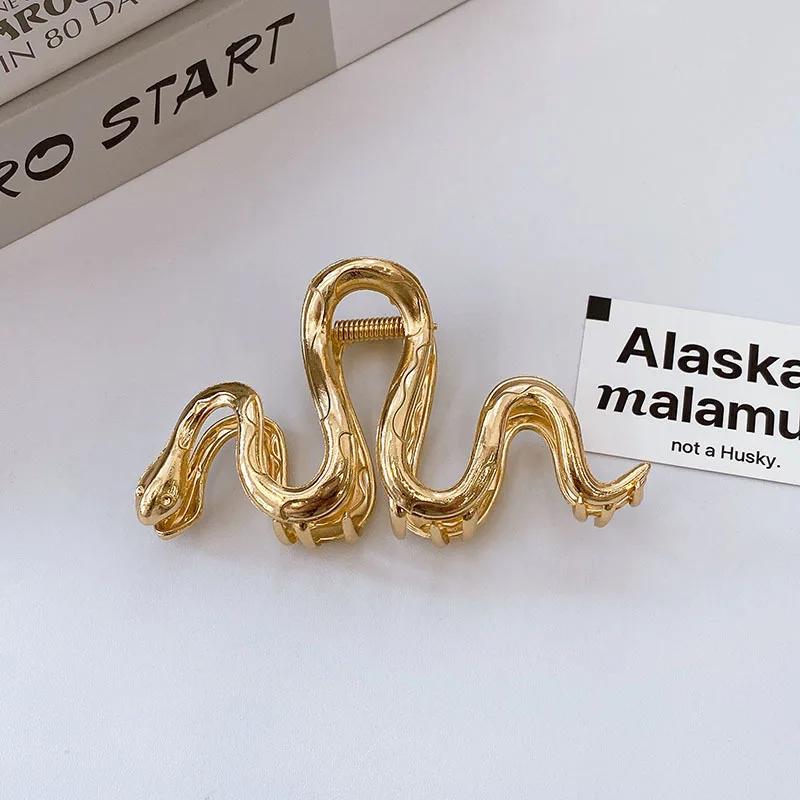 

Fashion Metal Snake Hair Crab Hair Clip Girls Silver Gold Color Shark Clip Hairpins Hair Accessories for Women Summer Jewelry