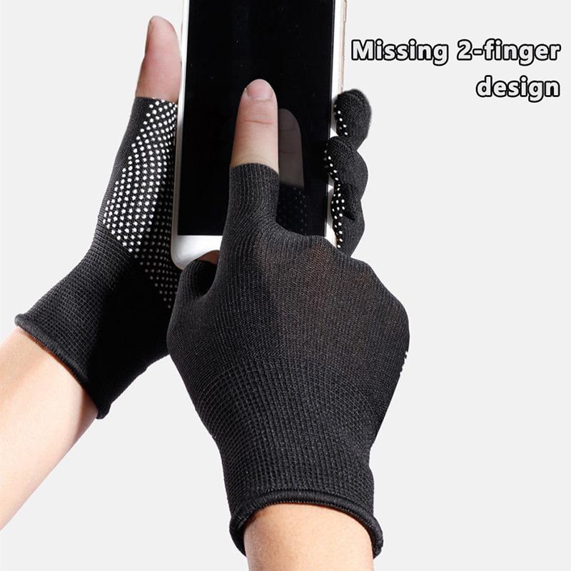 Glue-Dot Non-Slip Cycling Gloves For Men, Outdoor, Two-Finger Touch Screen Thin Gloves
