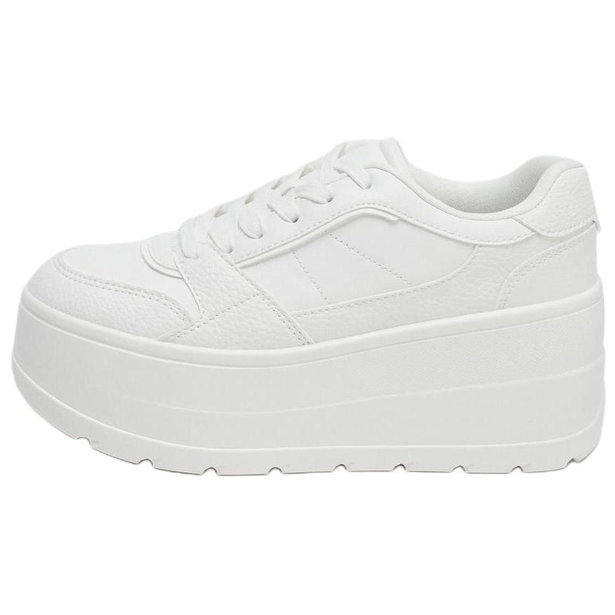 ZARA Platform Leather Sneakers White Womens 5801610001 36