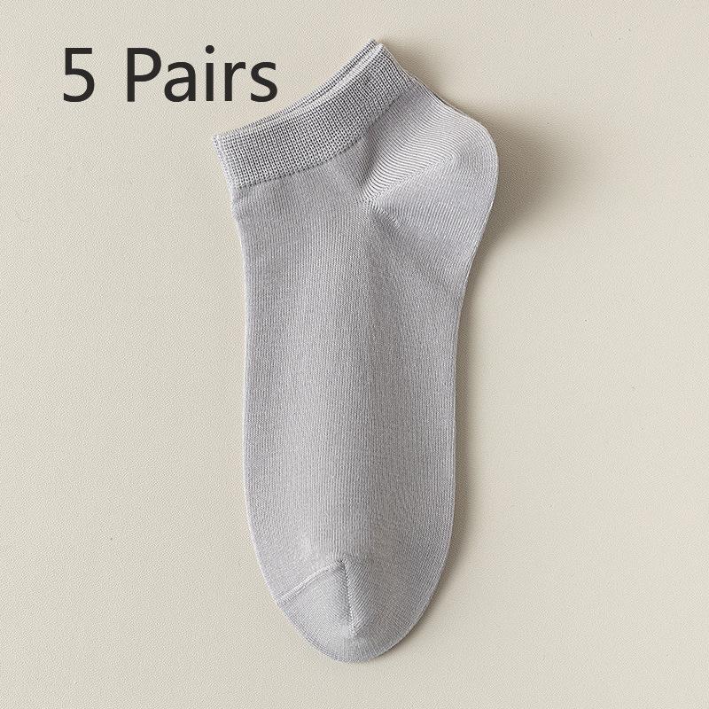 5 Pairs Boneless Socks for Women Spring and Summer Thin Socks Absorbent Cotton Socks