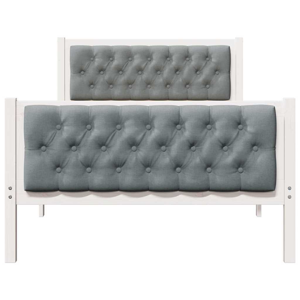 Bed Frame Light Grey 100 x 200 cm Solid Pine Wood