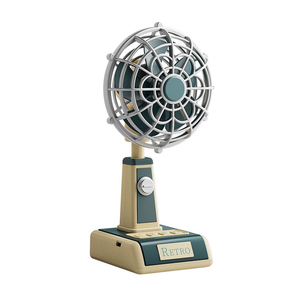 Retro USB Foldable Three-Speed Rechargeable Desktop Fan