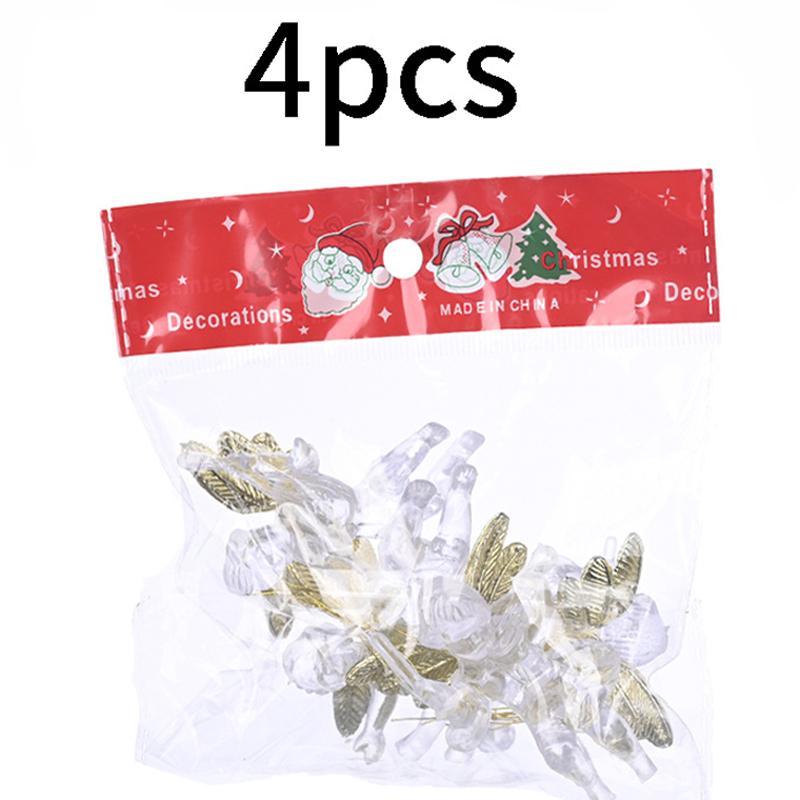 (4 Pcs/bag) 5x7cm Christmas Transparent Angel Pendant Holiday Party New Year Decoration Home Creative Children's Gift Plastic