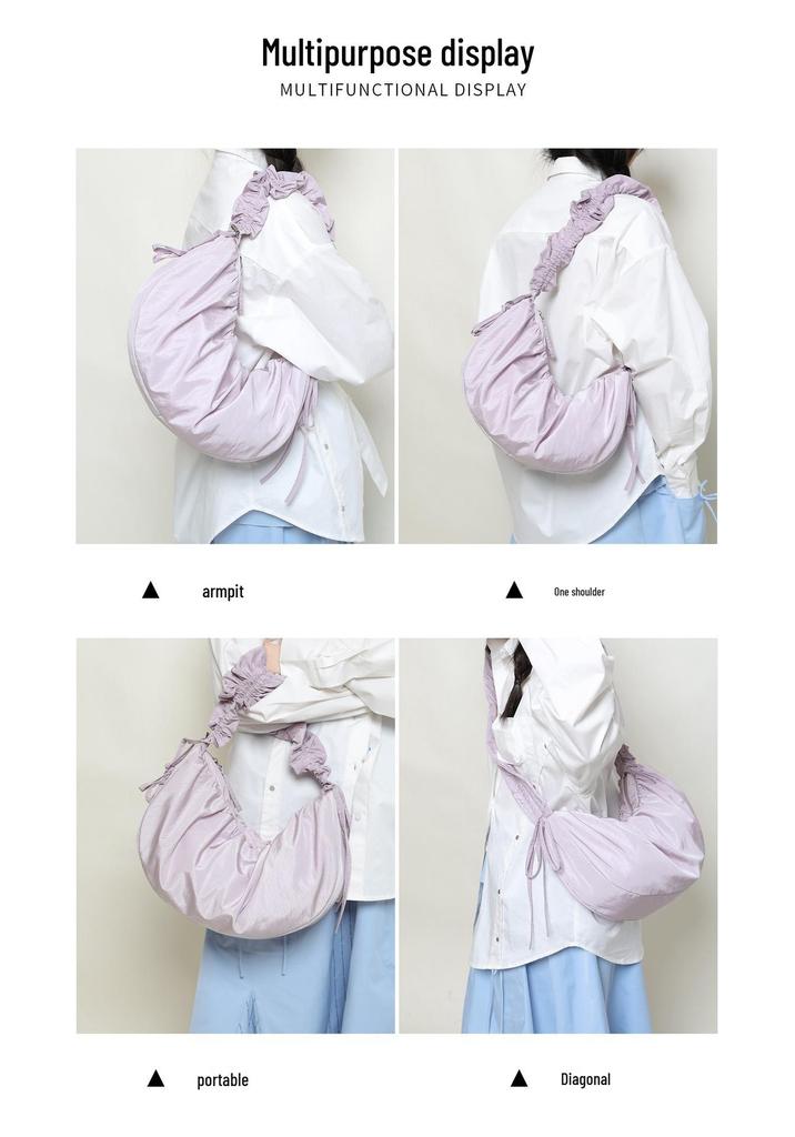 Gefaltete Wolken Koreanische Nischen Crossbody-Tragetasche, Große Kapazität Damen Knödeltasche