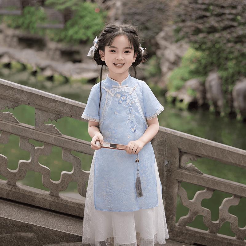 Girls' Summer Chinese Style Qipao Dress