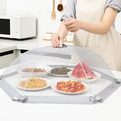 Folding Fly and Dust Proof Household Summer Meal Cover Rectangular Food Cover for Dining Table
